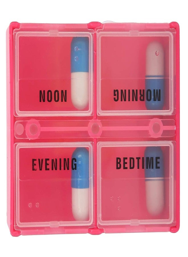 CELLEBII® 7-Day Weekly Pill Organizer (4 Times a Day) | Detachable, Moisture-Resistant AM/NOON/EVE/BED Pill Box with Tray | Portable Travel Medicine Dispenser (Multicolour) - Image 4